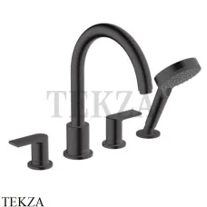 Hansgrohe Vernis Shape Смеситель на борт ванны, с душевым гарнитуром 71459670, черный матовый