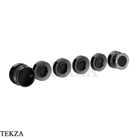 Gessi Perle Термостат для душа на 4 потока, внешняя часть 74736-706, black хром глянец