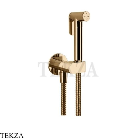 Gessi Гигиенический душ с запорным узлом, выводом воды и держателем 45126-735, бронза глянец