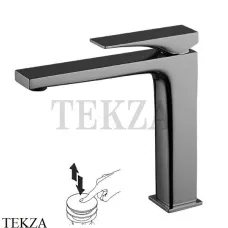 FIMA Carlo Frattini Zeta Смеситель для раковины, с донным клапаном F3961LNCS, Brushed black chrome