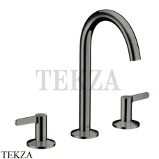 Axor ONE Смеситель для раковины 3 отв. Select 170, гарнитур Push‑Open 48050330, Polished Black Chrome