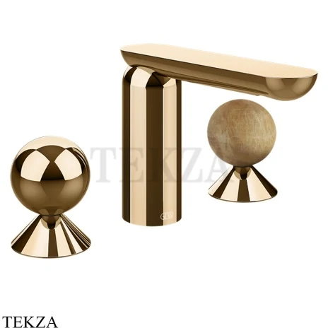 Gessi Perle Смеситель для раковины на 3 отв., без гарнитура 74035-735, бронза глянец