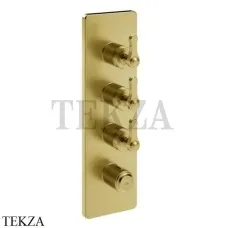 Gessi VENTI20 Термостат для душа, 3 потока, внешняя часть 65204-716, Gold Br. PVD
