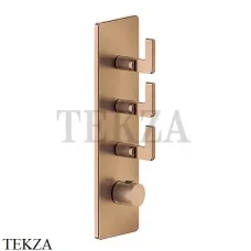Gessi INCISO WELLNESS Термостат 3 выхода, внешняя часть 58206-726, Warm Bronze Br Gessi INCISO WELLNESS Термостат 3 выхода, внешняя часть 58206-726, Warm Bronze Br