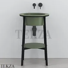 CIELO CATINO TONDO Консоль с керамической раковиной, Agave-черный