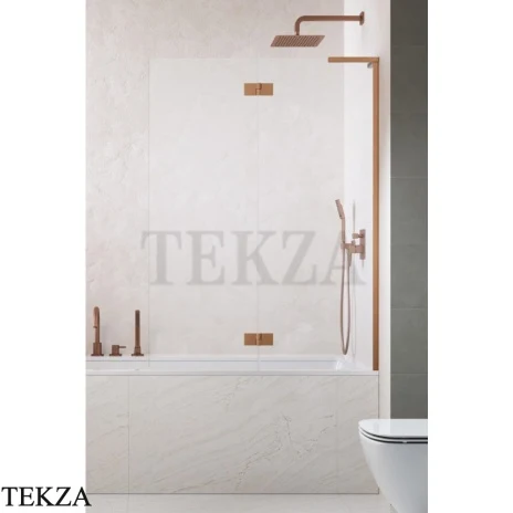 Radaway Essenza 8 SL PND II Шторка на ванну распашная с неподвижным сегментом 140 см, открывание направо, 10500140-93-01R, брашированная медь