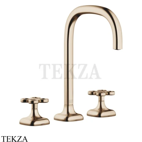Dornbracht COYA Смеситель для раковины 3 отв. 165, с донным клапаном 20713424-46, Brushed Champagne (22kt Gold)