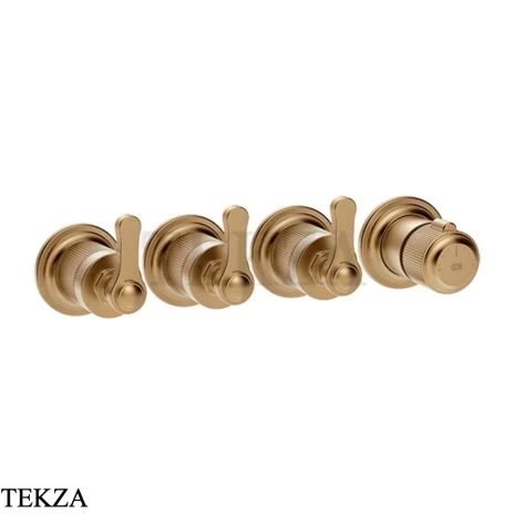 Gessi VENTI20 Термостат для душа, 3 потока, внешняя часть 65336-726, Warm Steel Br. PVD