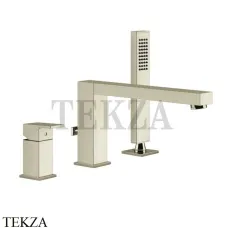 Gessi Rettangolo Смеситель на борт ванны с переключением на душ 20037-720, Nickel PVD