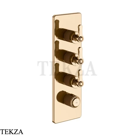 Gessi VENTI20 Термостат для душа, 3 потока, внешняя часть 65204-735, Warm Bronze PVD