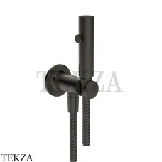Gessi INCISO SHOWER Гигиенический душ с держателем и выводом для шланга 58153-707, Black Metal Brushed PVD