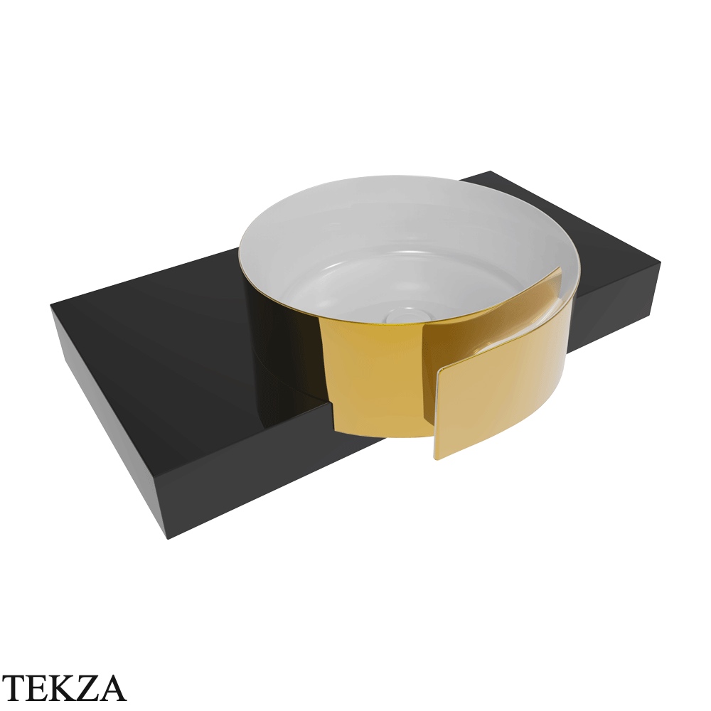 Flaminia Roll раковина полувстраиваемая 44×44×17 см, золото Metal Gold глянец