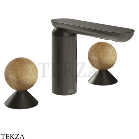 Gessi Perle Смеситель для раковины на 3 отв., без гарнитура 74335-707, black хром Brush