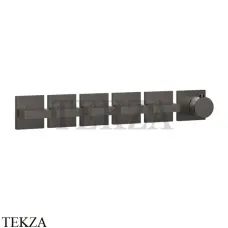 Gessi Rettangolo shower Термостат на 5 потоков, внешняя часть 44340-707, Black Metal Brushed
