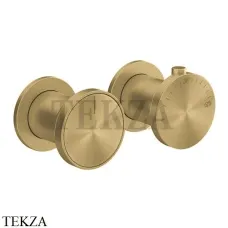 Gessi Origini ACCENT Термостат для душа 3 потока, внешняя часть 66136-727, Brushed Brass
