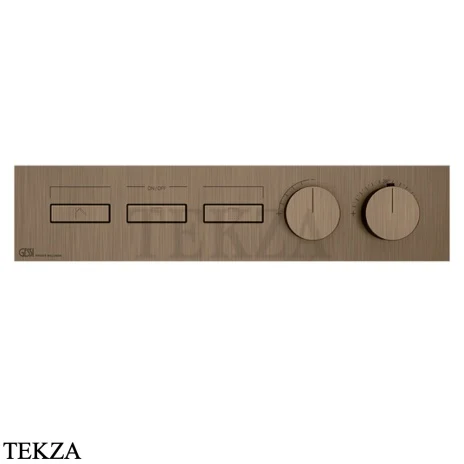 Gessi HI-FI Термостатический смеситель на 3 потока, внешняя часть 63014-761, бронза Coffee
