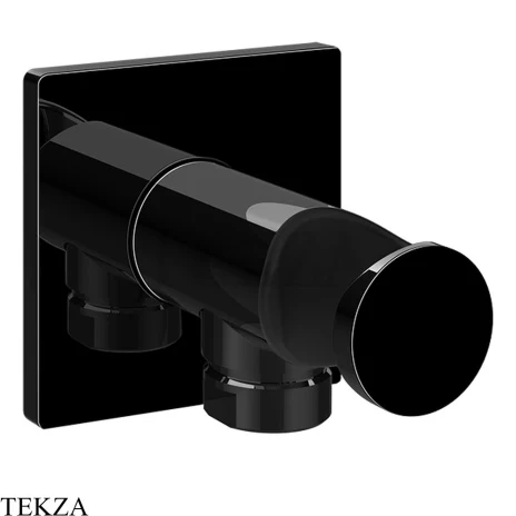 Gessi Incastri Держатель для душевой лейки с выводом воды 73061-706, black хром глянец
