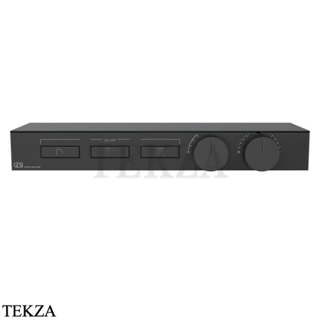 Gessi HI-FI Термостатический смеситель с полочкой, на 3 потока, внешняя часть 63024-299, черный матовый