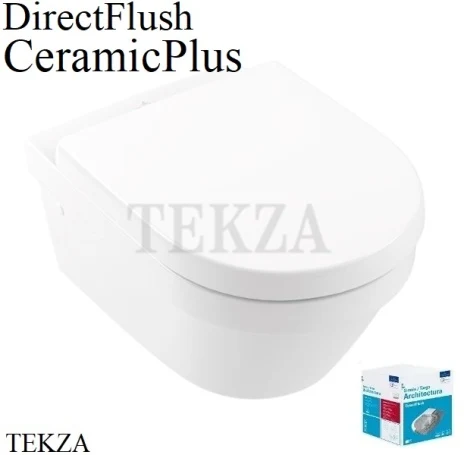 Villeroy & Boch Architectura Унитаз подвесной (комплект 4694HRR1) без ободка, сиденье микролифт, белый глянец CeramicPlus