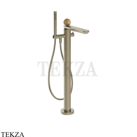 Gessi Perle Смеситель для ванны напольный, внешняя часть 74329-149, нерж. сталь Brush / никель Brushed