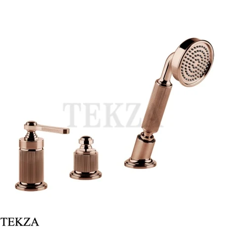 Gessi VENTI20 Смеситель на борт ванны без излива, с гарнитуром 65043-030, Copper PVD