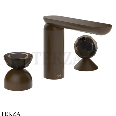 Gessi Perle Смеситель для раковины на 3 отв., без гарнитура 74828-845, бронза Dark Brush