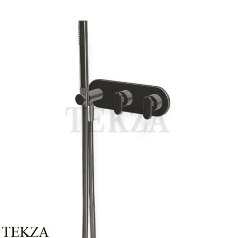 FIMA Carlo Frattini Park Line Смеситель для душа с гарнитуром, внешняя часть F1319WX2CN, Black chrome