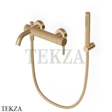 Zucchetti Isy22 Смеситель для ванны с душевым гарнитуром ZIS139.P31, brushed british gold PVD