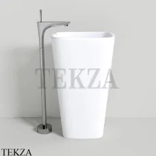 NT Bathroom NT606 Marmolado Раковина напольная, слив в стену, белый из литого камня Solid Surface, белый матовый