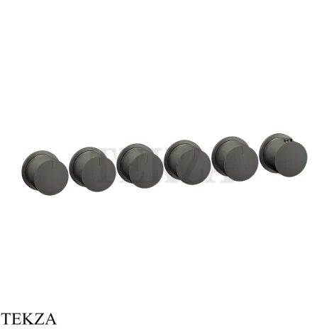 Gessi Habito Bath-shower Термостат на 5 потоков, внешняя часть 63440-707, Black Metal Brushed