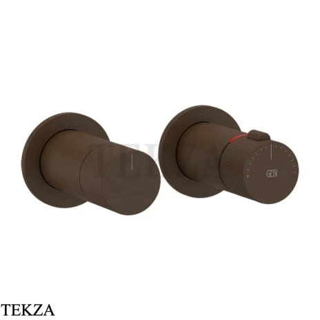 Gessi INCISO SHOWER Термостат для душа на 3 потока, внешняя часть 58138-845, Dark Bronze