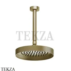 Gessi Inverso Diamantato Верхняя лейка с потолочным кронштейном под размер 63450-727, Brushed Brass PVD