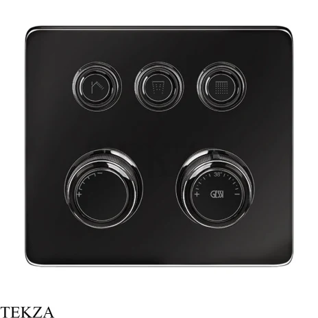 Gessi VENTI20 Термостатический смеситель на 3 потока, внешняя часть 65234-706, Black Metal PVD