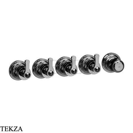 Gessi VENTI20 Термостат для душа, 4 потока, внешняя часть 65338-706, Black Metal PVD