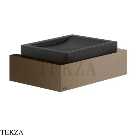 Gessi Rettangolo Мыльница настенная с держателем 20802-761, Coffee Bronze Brushed PVD