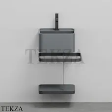 Cielo Les Petites Quadrato Консоль с раковиной LPLAQ35, керамическая полка, Basalto Cielo Les Petites Quadrato Консоль с раковиной LPLAQ35, керамическая полка, Basalto