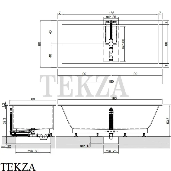 Antonio Lupi Biblio Ванна прямоугольная встраиваемая Biblio11 из материала Corian