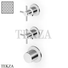 Zucchetti Helm Diagonal Термостат для душа на 2 потока, внешняя часть ZHM802.XG3, нержавеющая сталь brushed