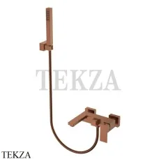 Boheme Qubic Смеситель для ванны, ручной душ с держателем 473-BRB, brushed bronze