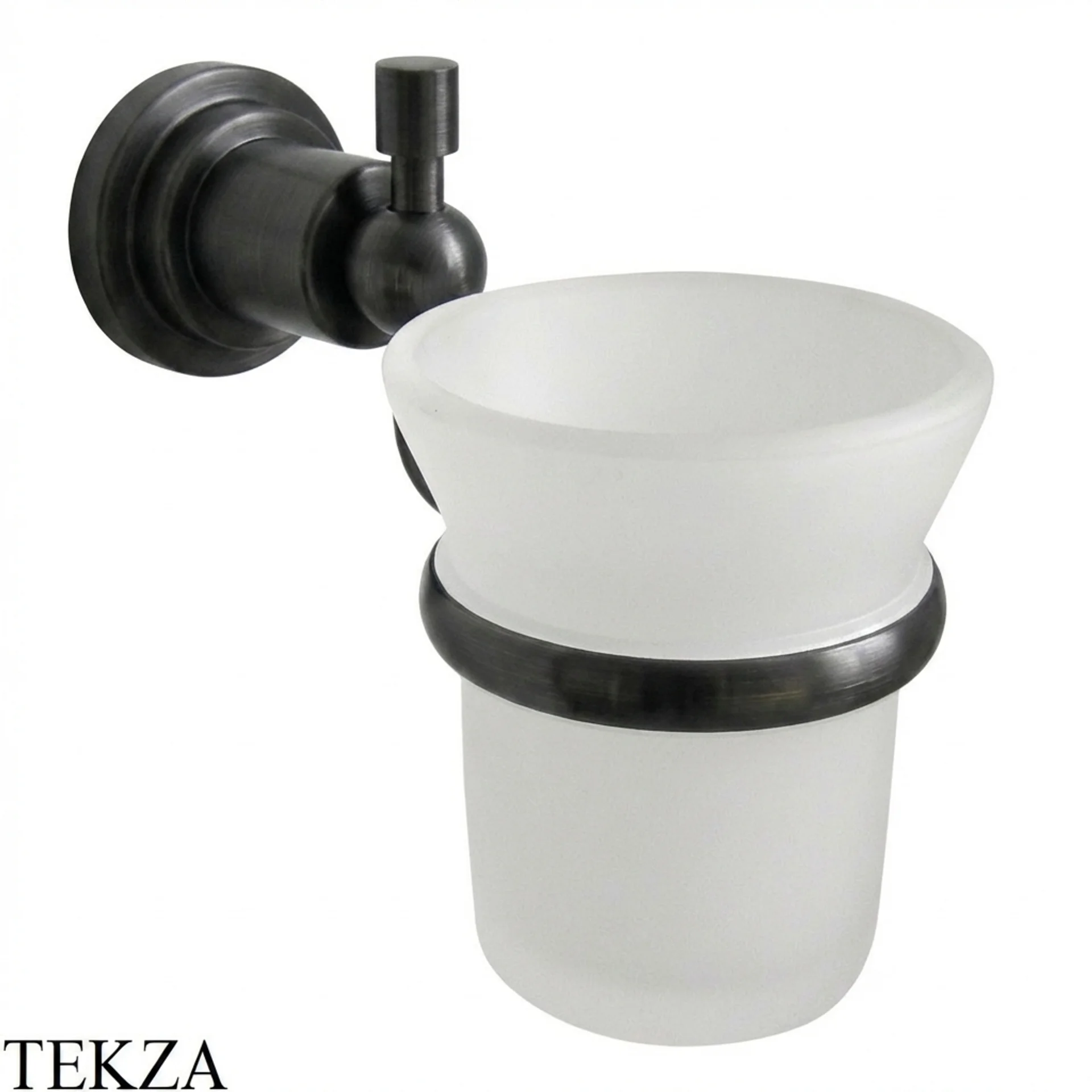 Nicolazzi Monte Croce Стакан для зубных щеток настенный, стекло матовое 1488NKN27, Brushed Black Nickel