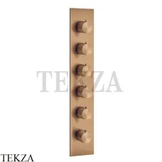 Gessi 316 WELLNESS Термостат 5 выходов на планке, внешняя часть 54520-726, Warm Bronze Br.