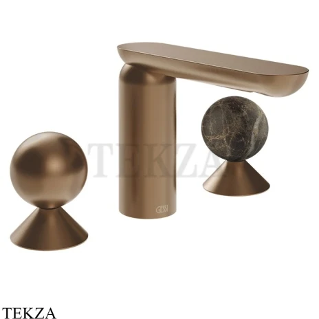 Gessi Perle Смеситель для раковины на 3 отв., без гарнитура 74015-708, медь Brushed