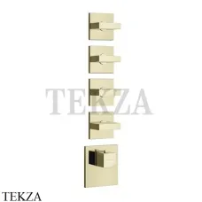 Gessi Rettangolo Wellness Термостат на 4 выхода, внешняя часть 43218-710, Brass PVD