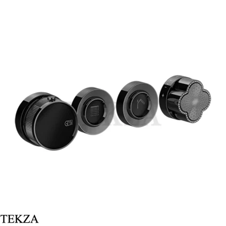 Gessi Ludovica Термостат для душа на 2 потока crystals, внешняя часть 76434-706, black хром глянец