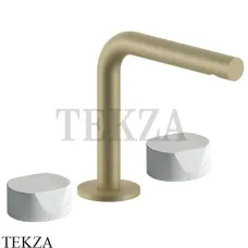 Fantini AF/21 Смеситель для раковины на 3 отверстия, без гарнитура 27P6A204WFCX, Matt British Gold PVD
