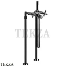 FIMA Carlo Frattini Maxima Смеситель для ванны напольный F5304/4CS, Brushed black chrome