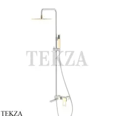 Boheme Q Душевая стойка с изливом, верхний душ, гарнитур 148-WG, Белый-золото