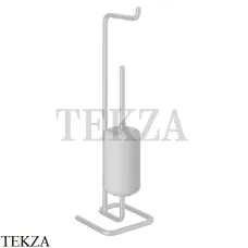 Gessi Goccia Стойка с держателем для туалетной бумаги и ершиком 38067-279, белый матовый