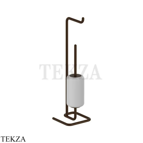 Gessi Goccia Стойка с держателем для туалетной бумаги и ершиком 38067-845, Dark Bronze
