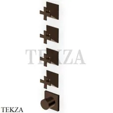 Zucchetti Bellagio Термостат для душа, 4 выхода, внешняя часть ZB1804.P21, brushed chocolate PVD